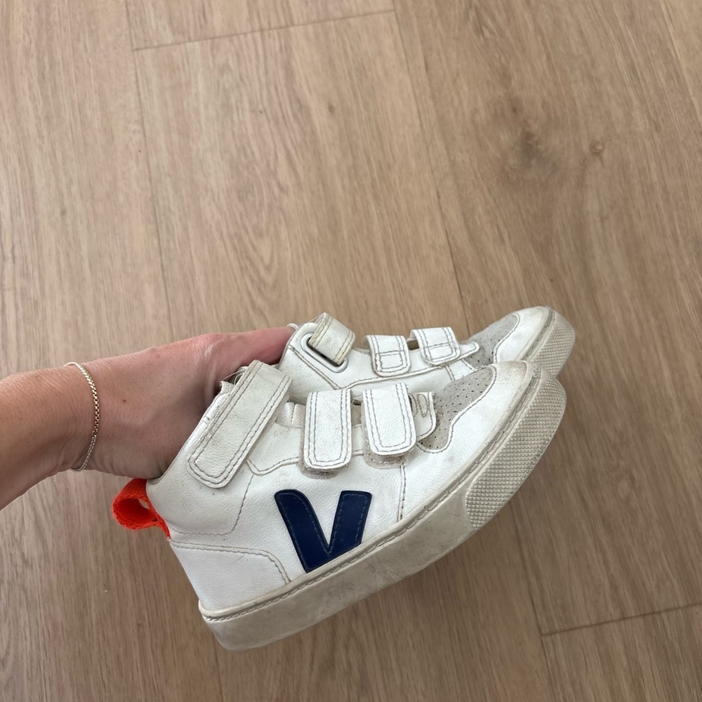 Veja Kids Sneakers with Navy and Orange Accents